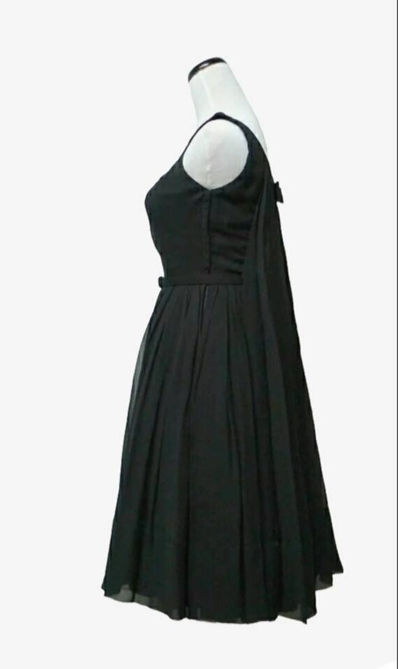 50s Jr. Theme chiffon cape back dress . fits XS t… - image 3