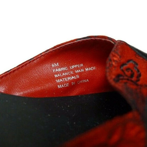 Y2K Chico's Asian print red brocade slip-on sanda… - image 6