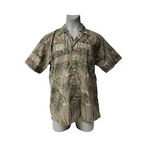 Y2K No Boundaries NOBO palm print cotton button down shirt . men&#39;s L
