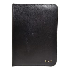 60S - 70S A.M.T. monogrammed black split cowhide leather portfolio