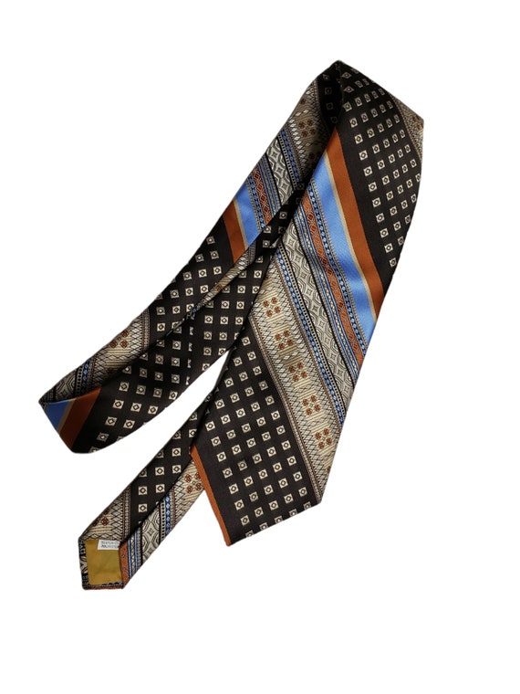 70s Damon multi-color striped wide necktie . Unio… - image 3