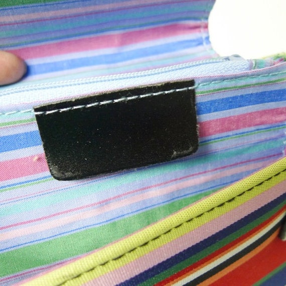 90s - 00s multi-color stripe double handle mini b… - image 2