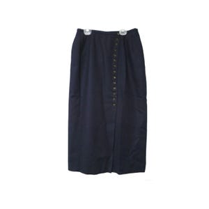90s Andrea Viccaro . blue wool midi skirt . size 10