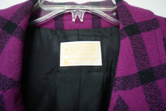 PENDLETON pure virgin wool plaid jacket . size 10… - image 4