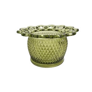 50s Imperial Glass lace-edged green candy dish