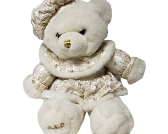 Y2K 2000 Christmas Teddy White Plush Bear - Etsy