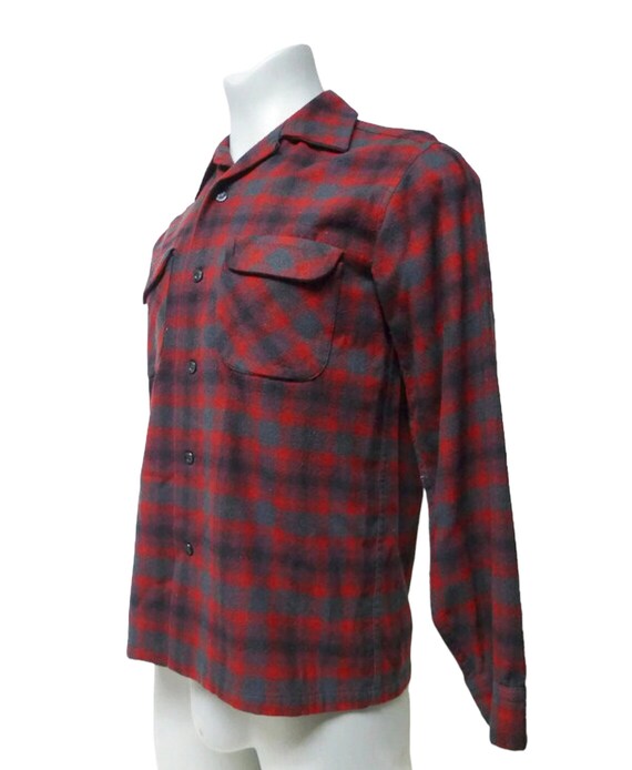 Vintage 60s Pendleton Wool Plaid Shirt - Made in … - image 3