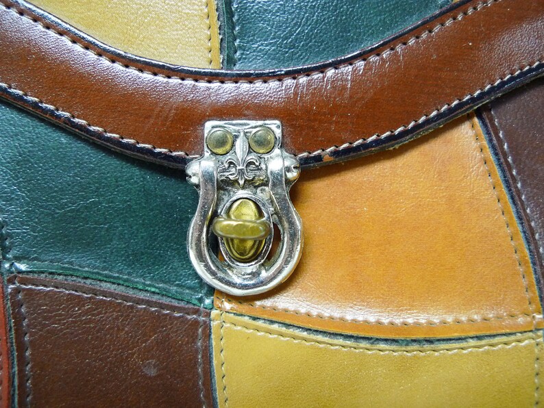 60s 70s patchwork framed handbag
