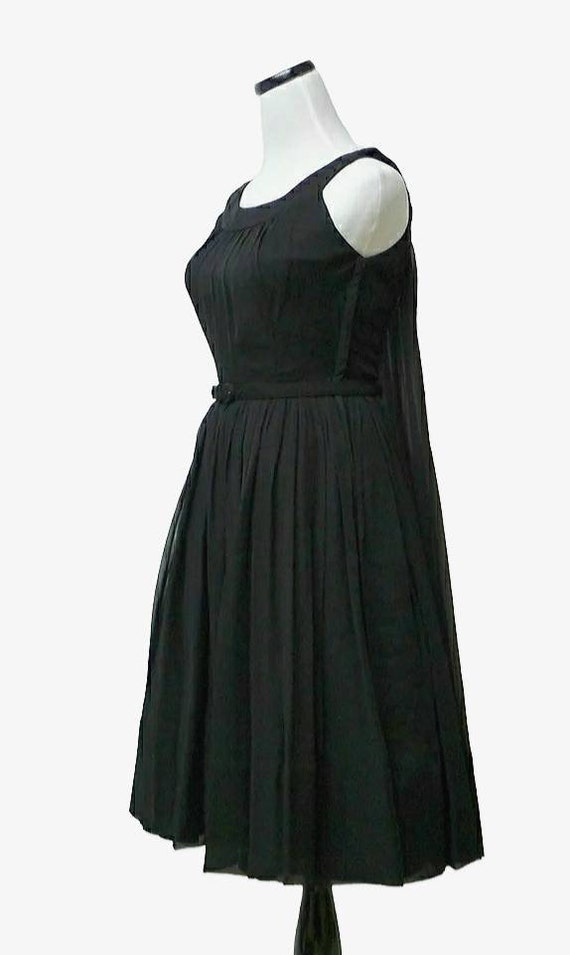 50s Jr. Theme chiffon cape back dress . fits XS t… - image 4