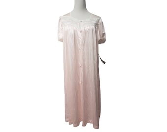 DEADSTOCK! 70s - 80s Vanity Fair sweet pink evening slip robe . medium . made in USA