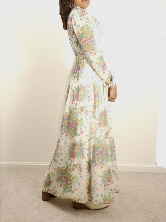 vintage 70s floral prairie long dress .  XS - S - image 5