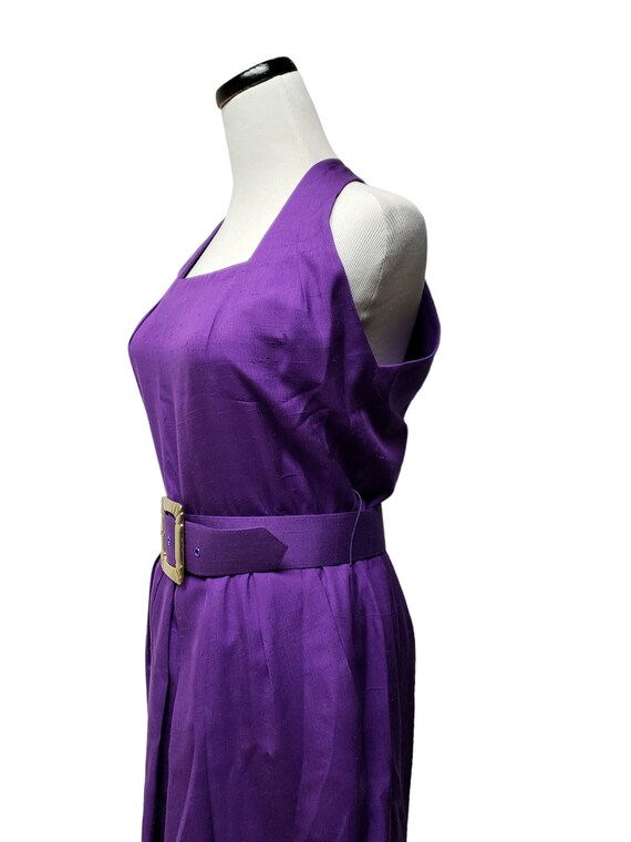 90s Gillian purple silk sleeveless pleated dress … - image 5