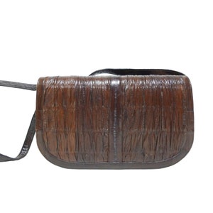 eel skin shoulder bag / clutch . multi compartment . made in Korea