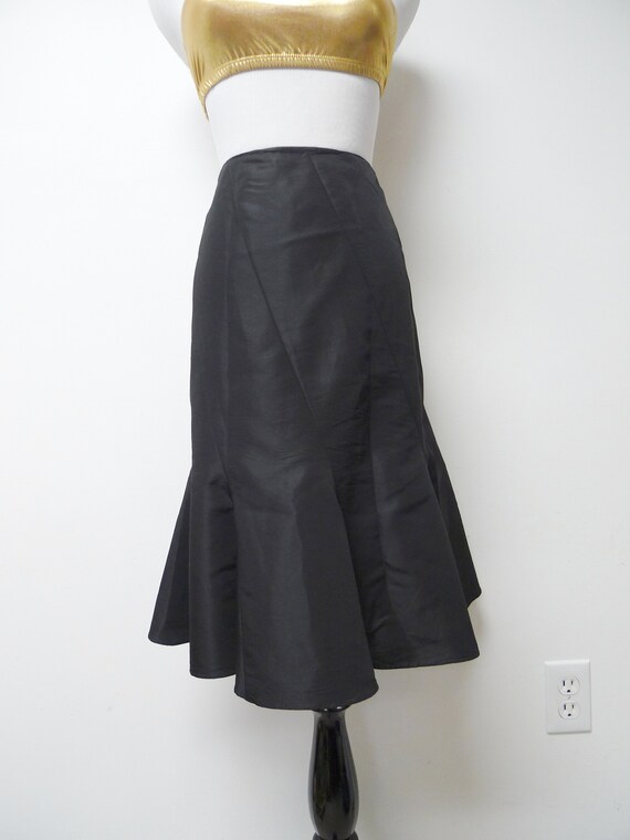 Nicole Miller . 90s black godet style skirt . siz… - image 4