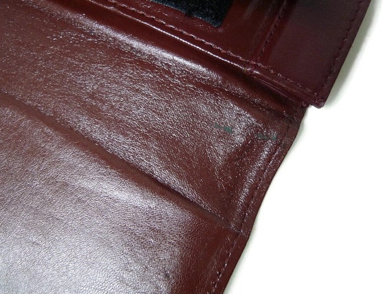 70s Burgundy leather organizer portfolio clutch - image 6