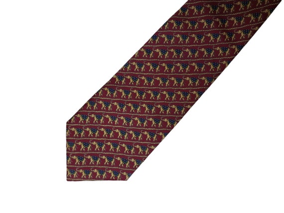 Jim Thompson elephant print 100%  silk necktie - image 1