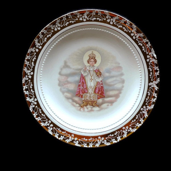 Santo Niño  Child Jesus 22K Gold decorative plate . crafted in USA