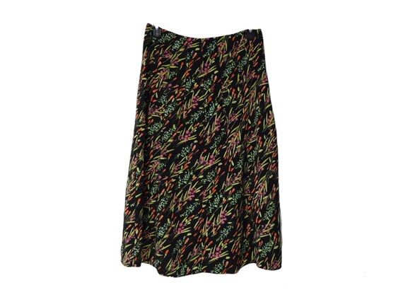 90s Requirements neon floral printed midi poly sk… - image 2