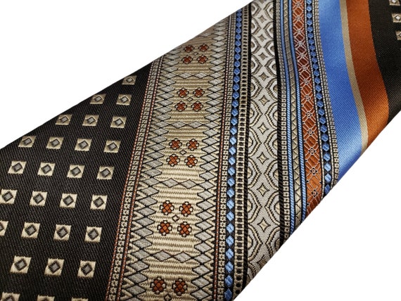 70s Damon multi-color striped wide necktie . Unio… - image 4
