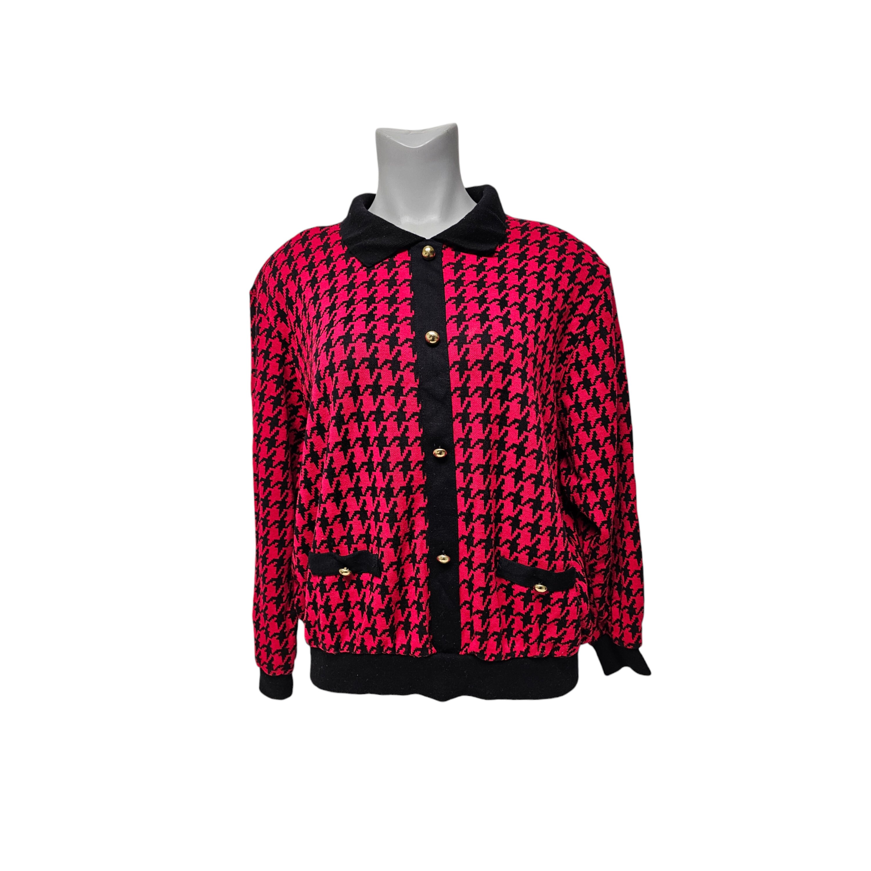 Liza Bomber in Black Houndstooth Liza Bomber in Black Houndstooth
