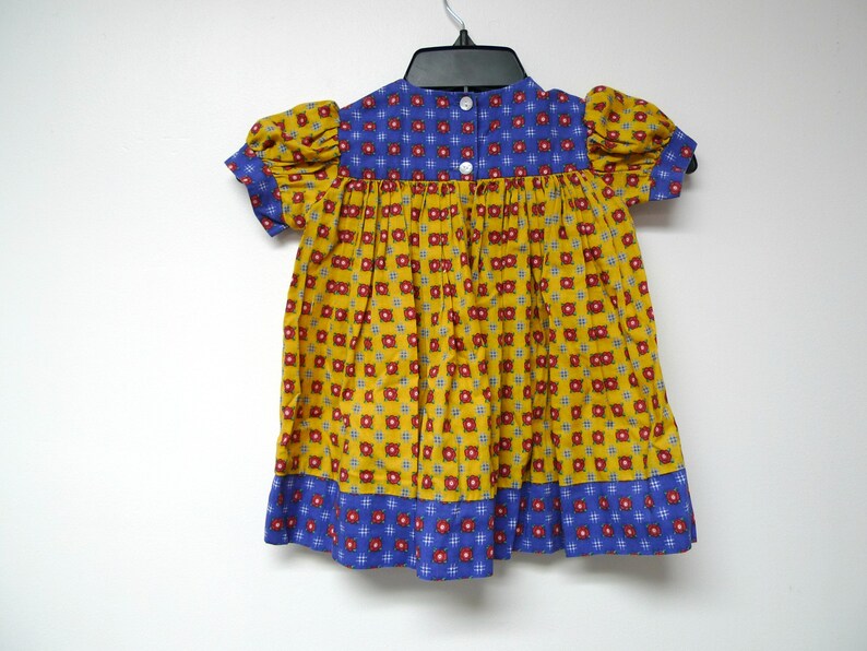 size 1 12 months Piqu\u00e9 80s 90s floral print cotton baby dress