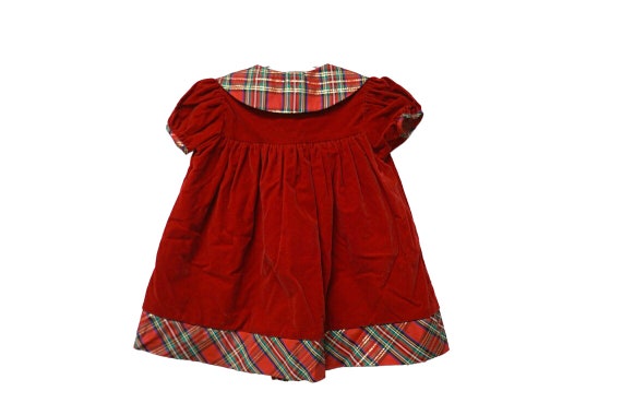 Somerset Lane . Peter Pan collar red velvet dress… - image 3