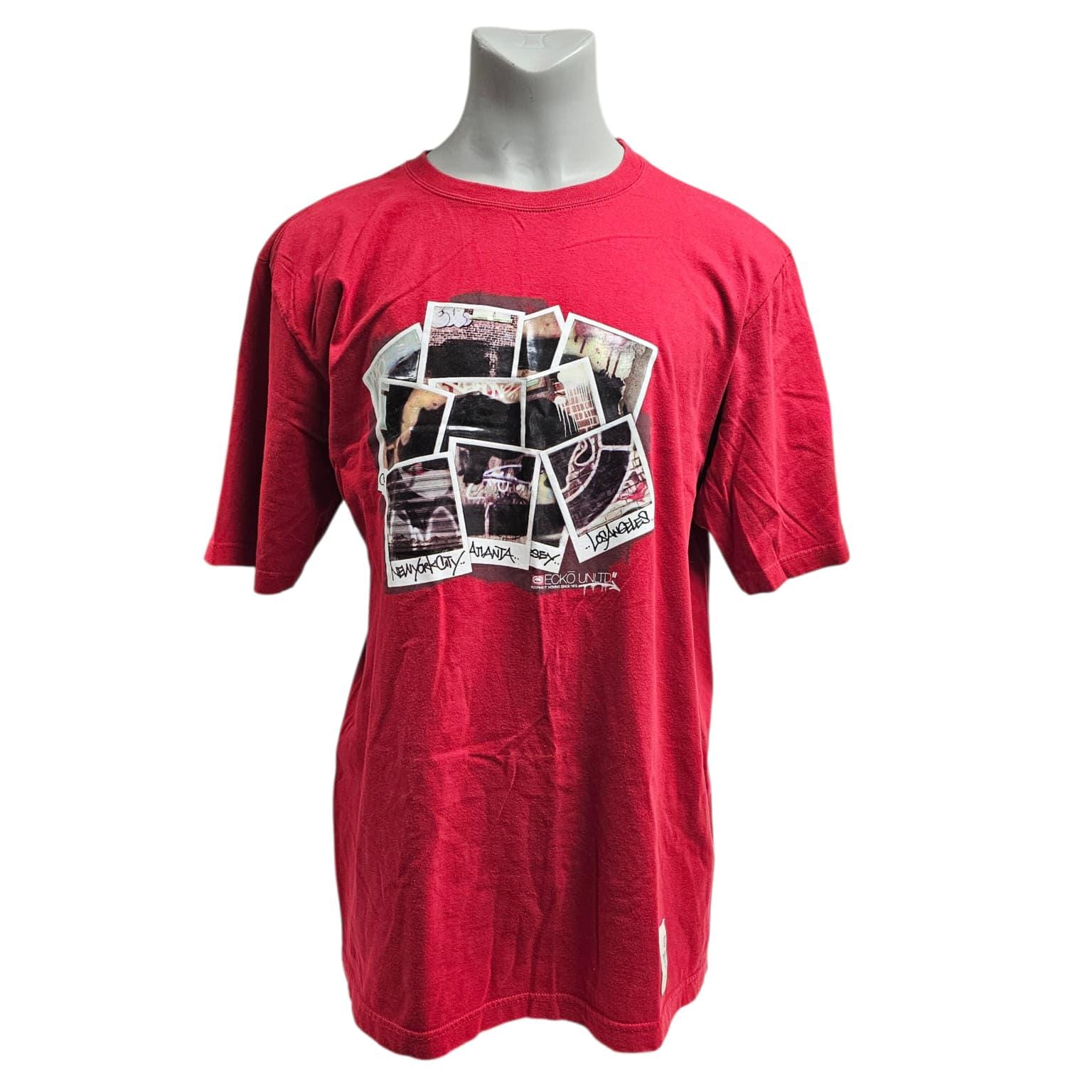 90s - Y2K Ecko Unltd Graffiti Collage Red T-shirt . 2XL - Etsy