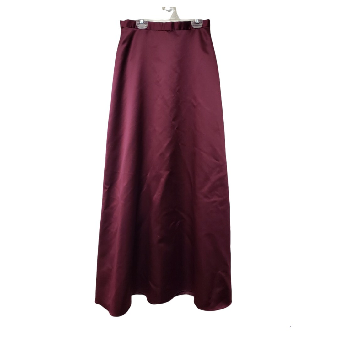 Burgundy Satin Bias Cut Midi Skirt | New Look