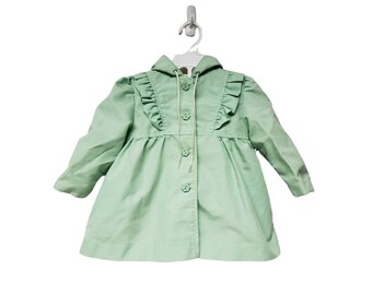 Arshiner Little Kids Girls Hooded Trench Coat Jacket Waterproof Raincoat Outwear Green 