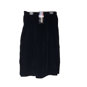 Deadstock! 90s Graver Studio black velvet A-line skirt . size Large 14 / 16  . made in USA
