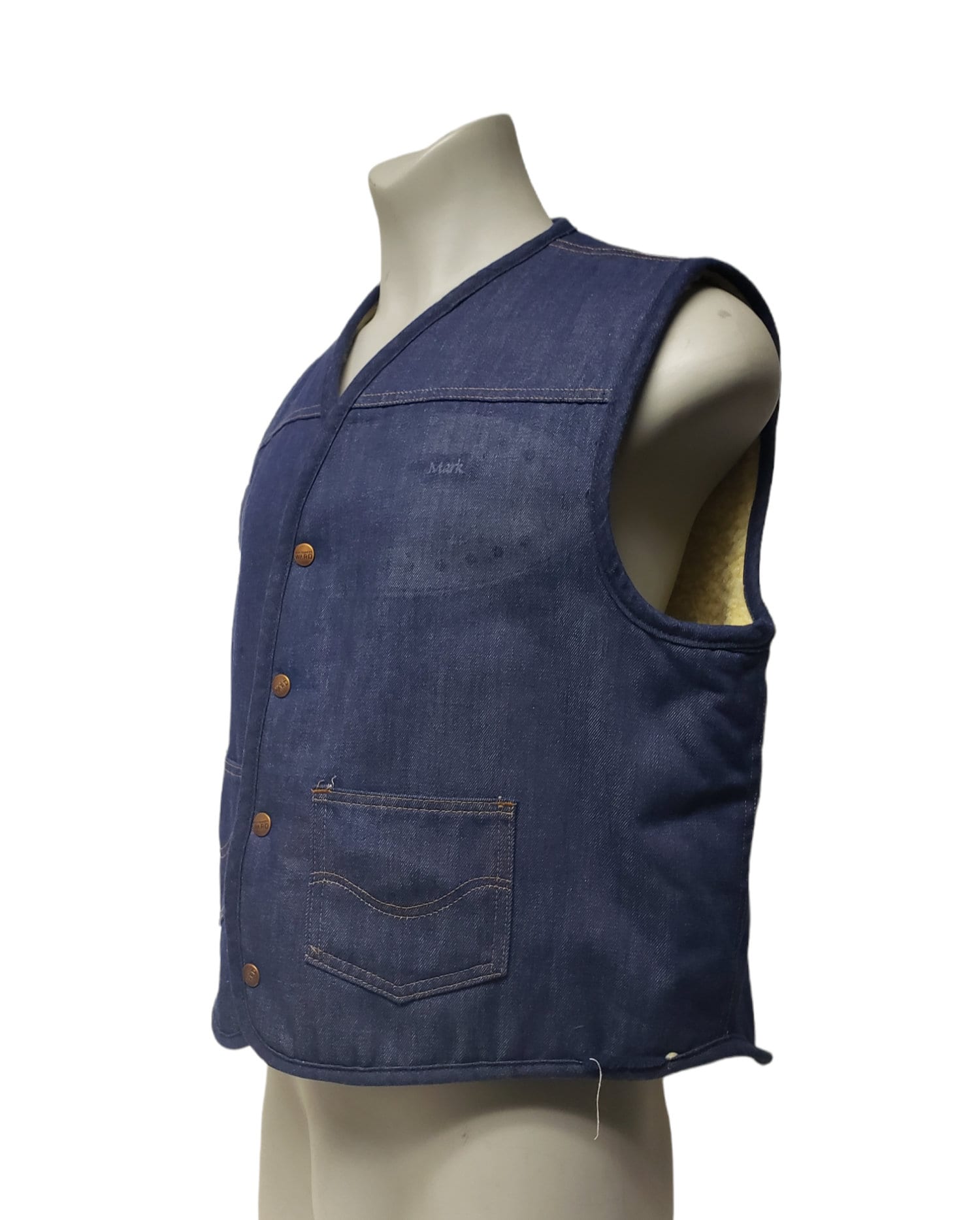 60s - 70s Montgomery Ward Sherpa Lined Denim Vest . XL - Etsy Canada