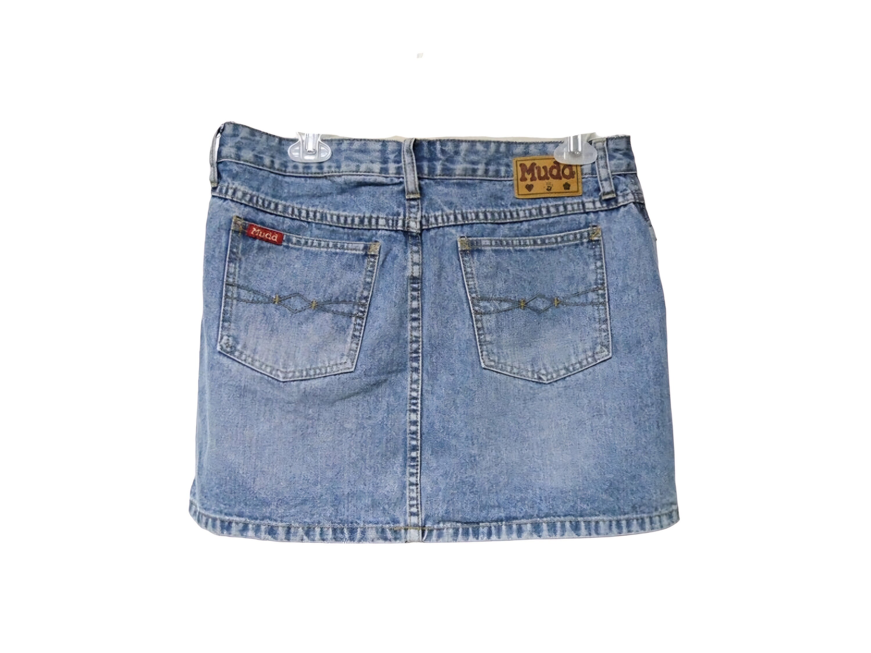 Y2K Mudd Jeans Blue Denim Skirt Size 11 UK