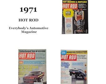 70s 1971 HOT ROD Everybody's Automotive Magazine . back issues . July, September or December