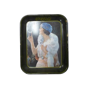 1925 Party Girl 70s  reproduction Coca Cola tin tray