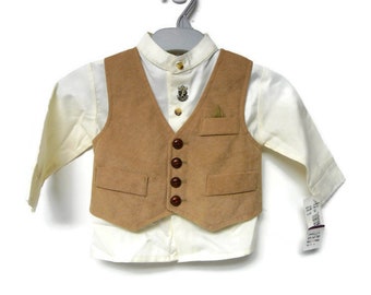 90s baby long sleeve shirt and vest . size 12 months . made in the Philippines