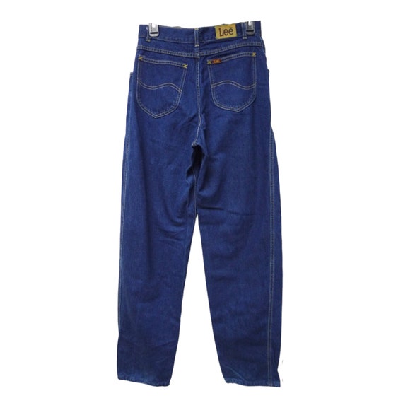 Lee . 80s 90s high waist blue denim pleated jeans… - image 3