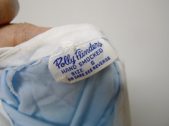 Polly Flinders . hand smocked blue and white slee… - image 7