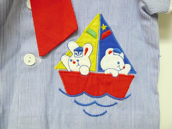 SAILOR BUNNIES . button down sailor shirt . baby … - image 2