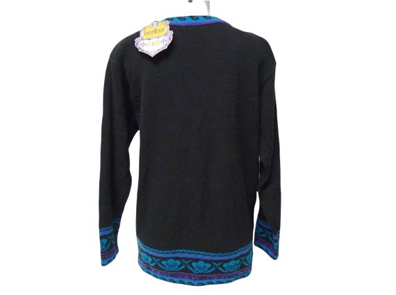 DEADSTOCK 80s - 90s Bonjour embroidered cardigan … - image 2