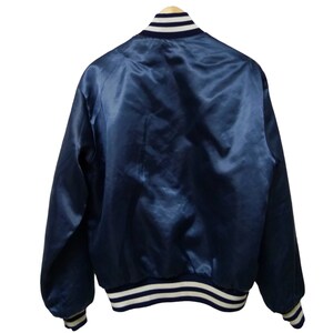 United States Navy . 70s 80s Blue and White Satin Lightweight Jacket ...