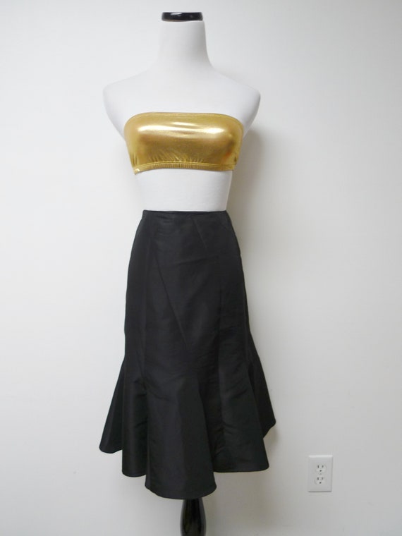 Nicole Miller . 90s black godet style skirt . siz… - image 3