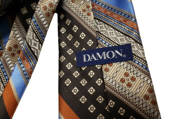 70s Damon multi-color striped wide necktie . Unio… - image 5