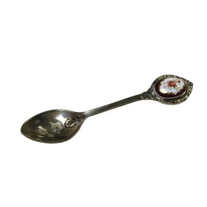 antique Rose design porcelain souvenir collectible spoon / teaspoon image 2