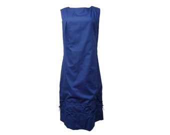 Tanner of North Carolina . 60s blue sleeveless sheath dress . size 12