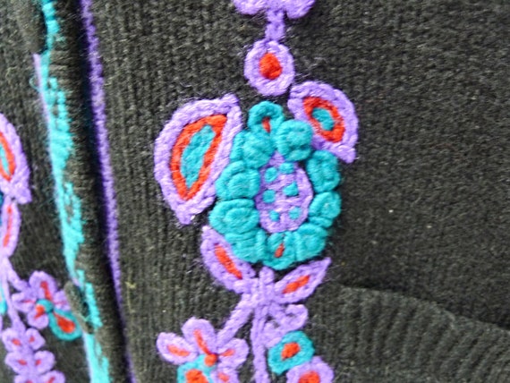 DEADSTOCK 80s - 90s Bonjour embroidered cardigan … - image 4