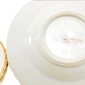 50s 3-pieces shabby chic ROSE ashtray / trinket dishes . Japan image 3