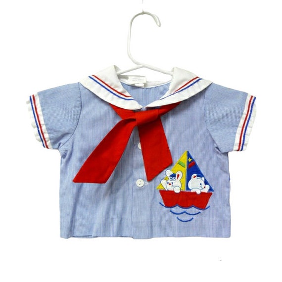 SAILOR BUNNIES . button down sailor shirt . baby … - image 1