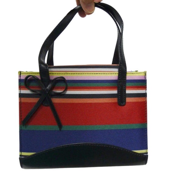 90s - 00s multi-color stripe double handle mini b… - image 5