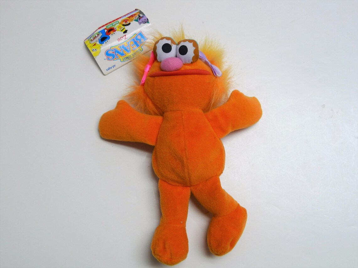 VINTAGE With TAG Zoe . 1997 Sesame Street Beans by TYCO Etsy