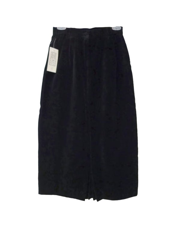 DEADSTOCK 90s Cos Cob black velvet pencil skirt .… - image 3